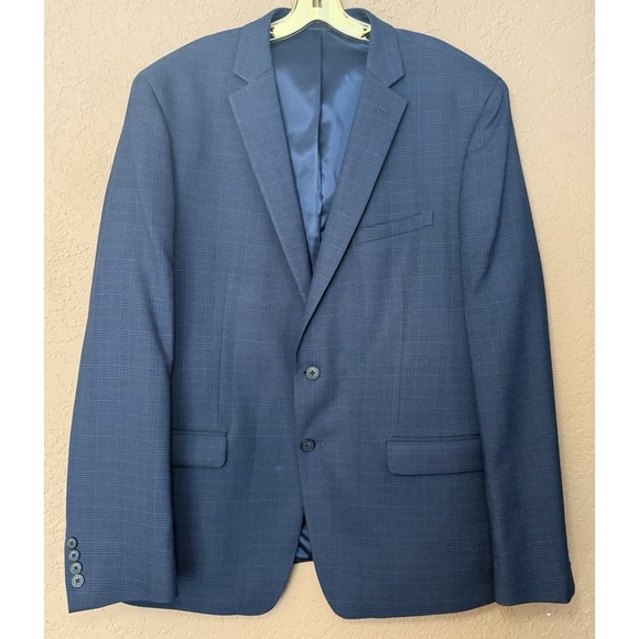 Van Heusen Flex Traveler Men Slim Fit Sport Coat Blazer Poly Viscose Spandex 48R